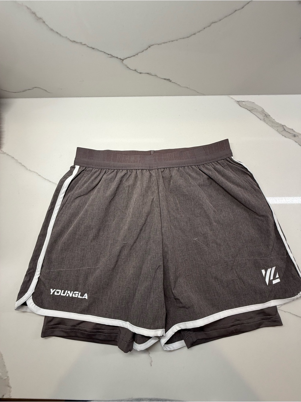 NWOT 🩶 YoungLA 🩶 2-in-1 Athletic Running Shorts- Small